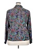 Koret Paisley Gray Long Sleeve Blouse Size 18 - photo 2