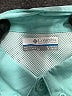 Columbia 100% Polyester Solid Teal Short Sleeve Button-Down Shirt Size 10 - 12 - photo 3