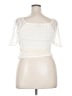 Torrid 100% Polyester Ivory Short Sleeve Top Size 2X Plus (2) - photo 2