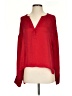 Glam 100% Polyester Red Long Sleeve Blouse Size S - photo 1