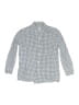 Gap Kids Checkered-gingham Blue Long Sleeve Button-Down Shirt Size 6 - photo 1