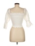 LUCCA 100% Cotton Ivory 3/4 Sleeve Blouse Size XS - photo 2
