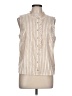 Talbots Stripes Ivory Sleeveless Button-Down Shirt Size L - photo 1
