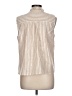 Talbots Stripes Ivory Sleeveless Button-Down Shirt Size L - photo 2