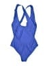Zinke Solid Blue One Piece Swimsuit Size M - photo 2