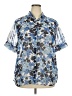 Chaps 100% Polyester Floral Blue Short Sleeve Blouse Size 2X - photo 1