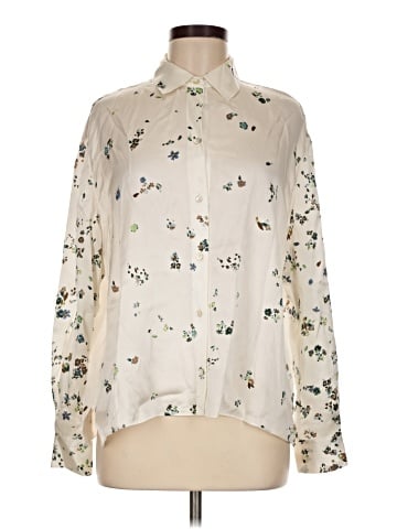 Vince. Long Sleeve Silk Top (view 1)