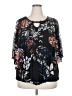 Vintage Rose Black 3/4 Sleeve Blouse Size 2X - photo 1