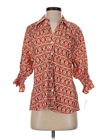 Boho Chic 3/4 Sleeve Button-Down Shirt (view 1)
