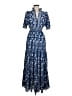 Max Studio Paisley Blue Casual Dress Size M (estimated) - photo 1