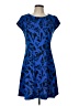 MICHAEL Michael Kors Graphic Blue Casual Dress Size 12 - photo 1