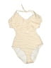 Chelsea28 Stripes Ivory One Piece Swimsuit Size L - photo 1