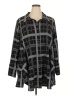 Attitudes by Renee Plaid Black 3/4 Sleeve Blouse Size 2X - photo 1