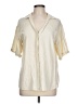 Merry Fun Ivory Short Sleeve Blouse Size L - photo 1