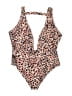 Buddy Love Animal Print Pink One Piece Swimsuit Size L - photo 2