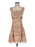 Theory 100% Polyester Animal Print Tan Casual Dress Size 0 - photo 1