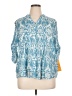 Ruby Rd. Blue 3/4 Sleeve Button-Down Shirt Size XL - photo 1