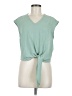 Fashion 100% Polyester Green Short Sleeve Top Size M - photo 1