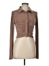 Blue Blush Brown Long Sleeve Blouse Size L - photo 1