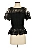 Haute Monde 100% Polyester Black Short Sleeve Top Size S - photo 1