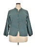 Unbranded Polka Dots Teal 3/4 Sleeve Button-Down Shirt Size XXL - photo 1