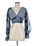 Truth NYC 100% Polyester Blue 3/4 Sleeve Blouse Size M - photo 1