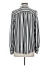 Ann Taylor LOFT 100% Polyester Stripes Silver Long Sleeve Blouse Size S - photo 2