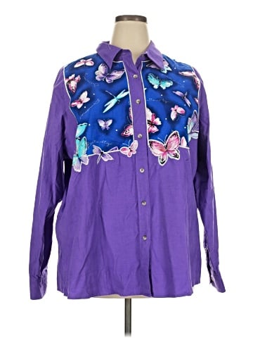 Quacker Factory Long Sleeve Button-Down Shirt (view 1)