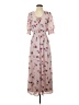 Express 100% Polyester Floral Pink Casual Dress Size XS - photo 1