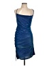 Shein Curve 100% Polyester Metallic Blue Cocktail Dress Size 12 - photo 1