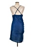 Shein Curve 100% Polyester Metallic Blue Cocktail Dress Size 12 - photo 2