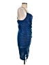 Shein Curve 100% Polyester Metallic Blue Cocktail Dress Size 12 - photo 4