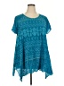 Johnny Was 100% Polyester Teal Short Sleeve Blouse Size XXL - photo 1