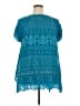 Johnny Was 100% Polyester Teal Short Sleeve Blouse Size XXL - photo 2