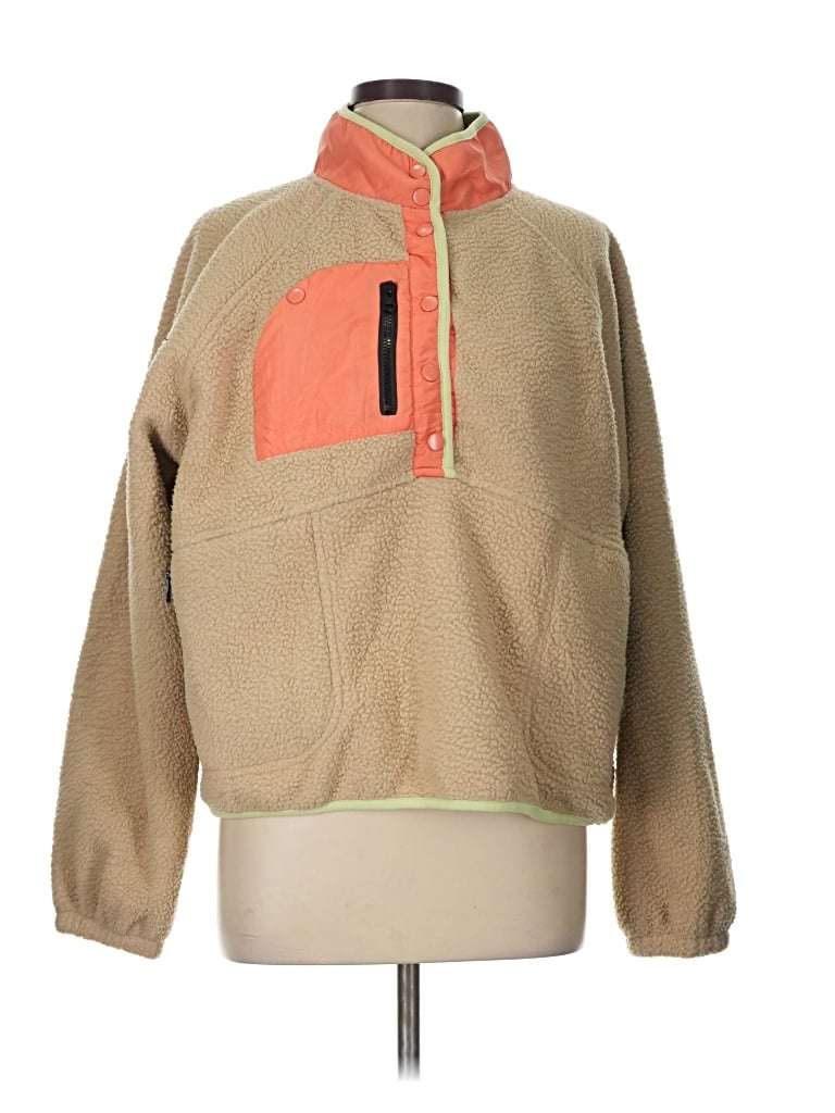 Pre-owned Fashion Fleece Jacket In Tan