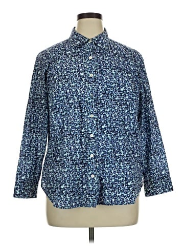 Talbots 3/4 Sleeve Button-Down Shirt (view 1)