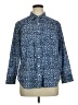 Talbots 100% Cotton Print Blue 3/4 Sleeve Button-Down Shirt Size 16 Petite - photo 1