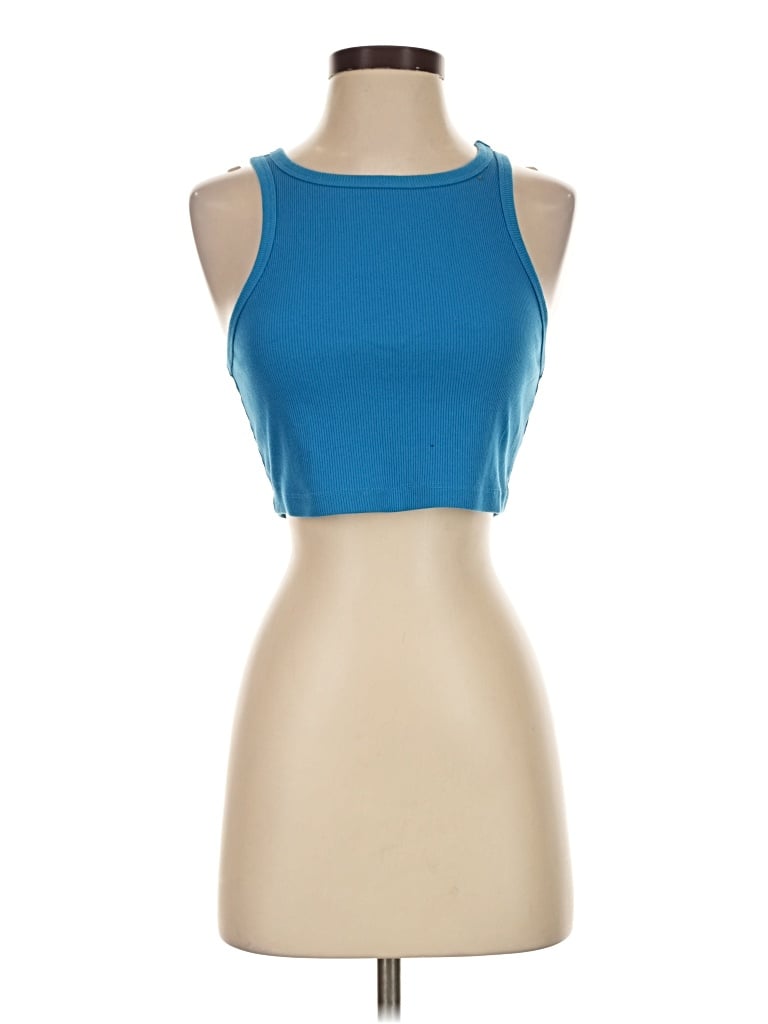 Pre-owned Wild Fable Tank Top Blue Halter Neckline Tops
