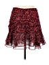 Hey you 100% Polyester Floral Red Casual Skirt Size 6 - photo 1