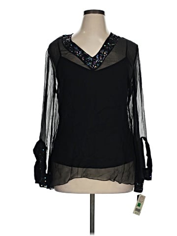 PASSPORTS Long Sleeve Silk Top (view 1)