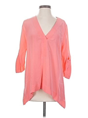 BCBGMAXAZRIA 3/4 Sleeve Silk Top (view 1)