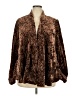 Connected Apparel Animal Print Brown Faux Fur Jacket Size 2X - photo 1