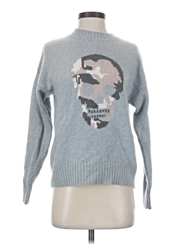 Skull Cashmere Pullover Sweater (view 1)