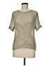 Bar III Metallic Silver Short Sleeve Top Size M - photo 1