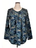 Halife Paisley Blue Long Sleeve Blouse Size 0X (estimated) - photo 1