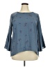 LC Lauren Conrad 100% Polyester Blue Long Sleeve Blouse Size XXL - photo 1