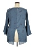 LC Lauren Conrad 100% Polyester Blue Long Sleeve Blouse Size XXL - photo 2