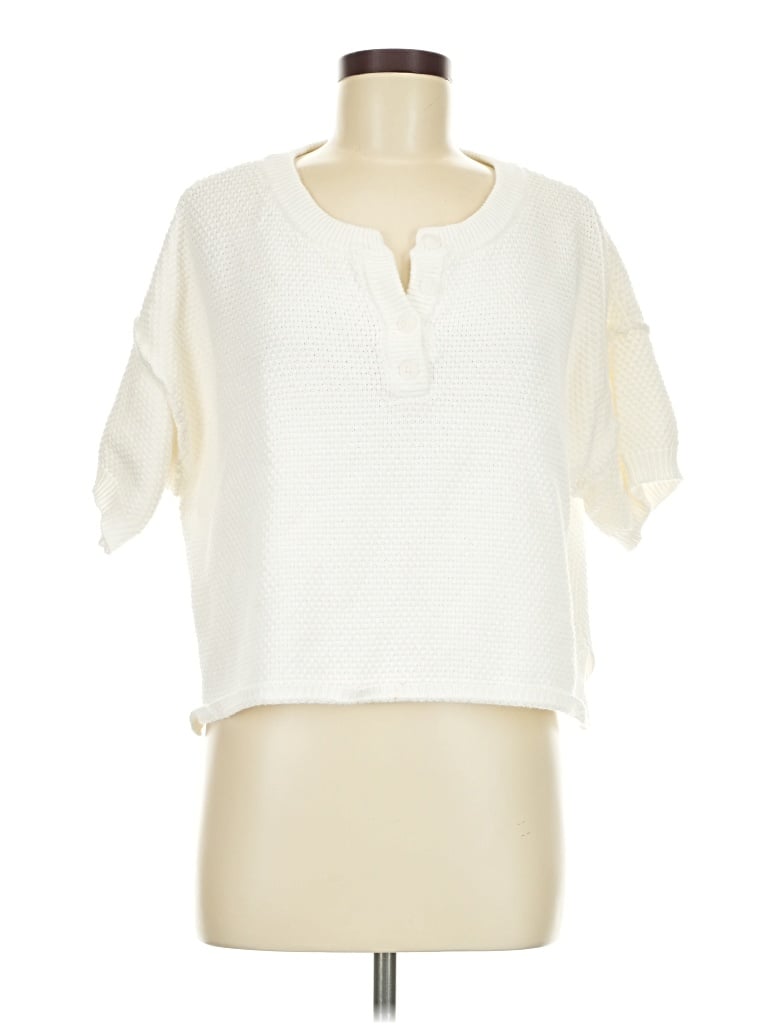 Pre-owned Sincerely Jules Short Sleeve Blouse In Ivory