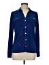 MICHAEL Michael Kors Polka Dots Blue Long Sleeve Blouse Size M (petite) - photo 1