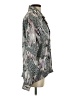 Siasia Animal Print Silver Long Sleeve Blouse Size S - photo 4